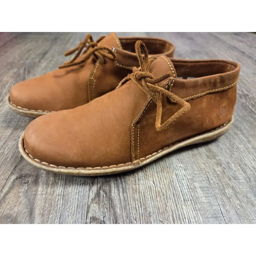 Born Nuala II Chukka Boots Shoes Brown Leather Size 8.5 Euro 40